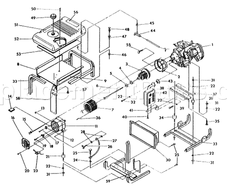 Page D Diagram and Parts List for 9782-2  Briggs and Stratton Generator
